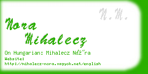 nora mihalecz business card